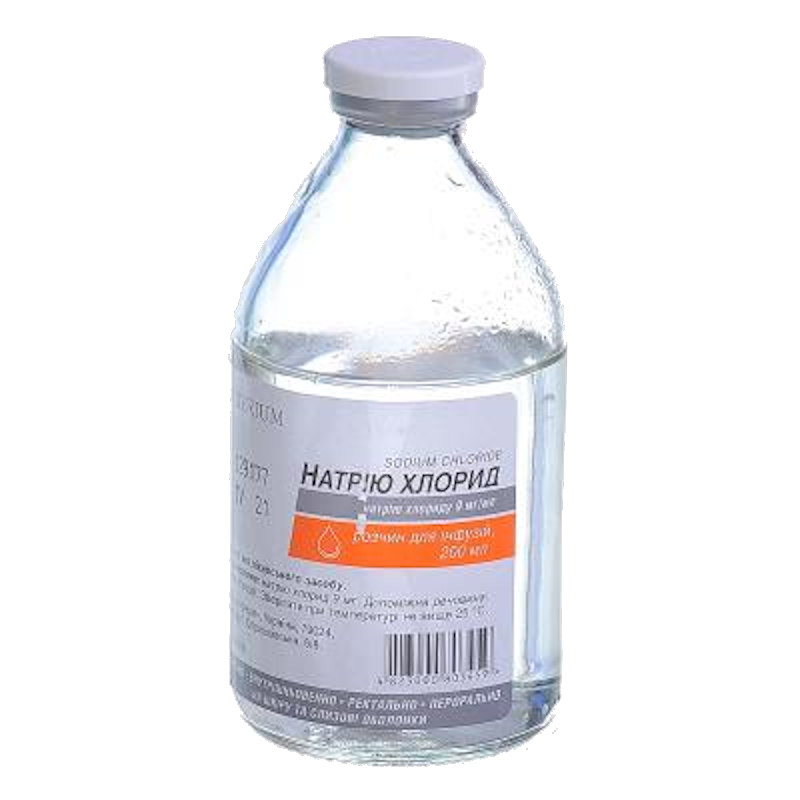 НАТРІЮ ХЛОРИД Розчин для інфузій, 9 мг/мл по 200 мл у пляшках № 1, Галичфарм